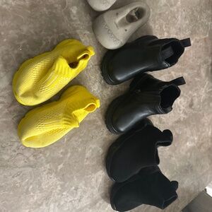 4 pairs of baby shoes boots sneakers boy girl black yellow 5 6